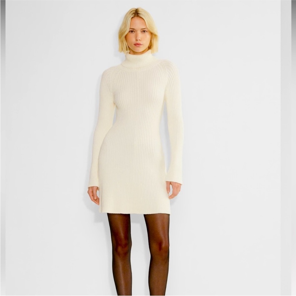 NWOT Elegant Cream Turtleneck Dress size S